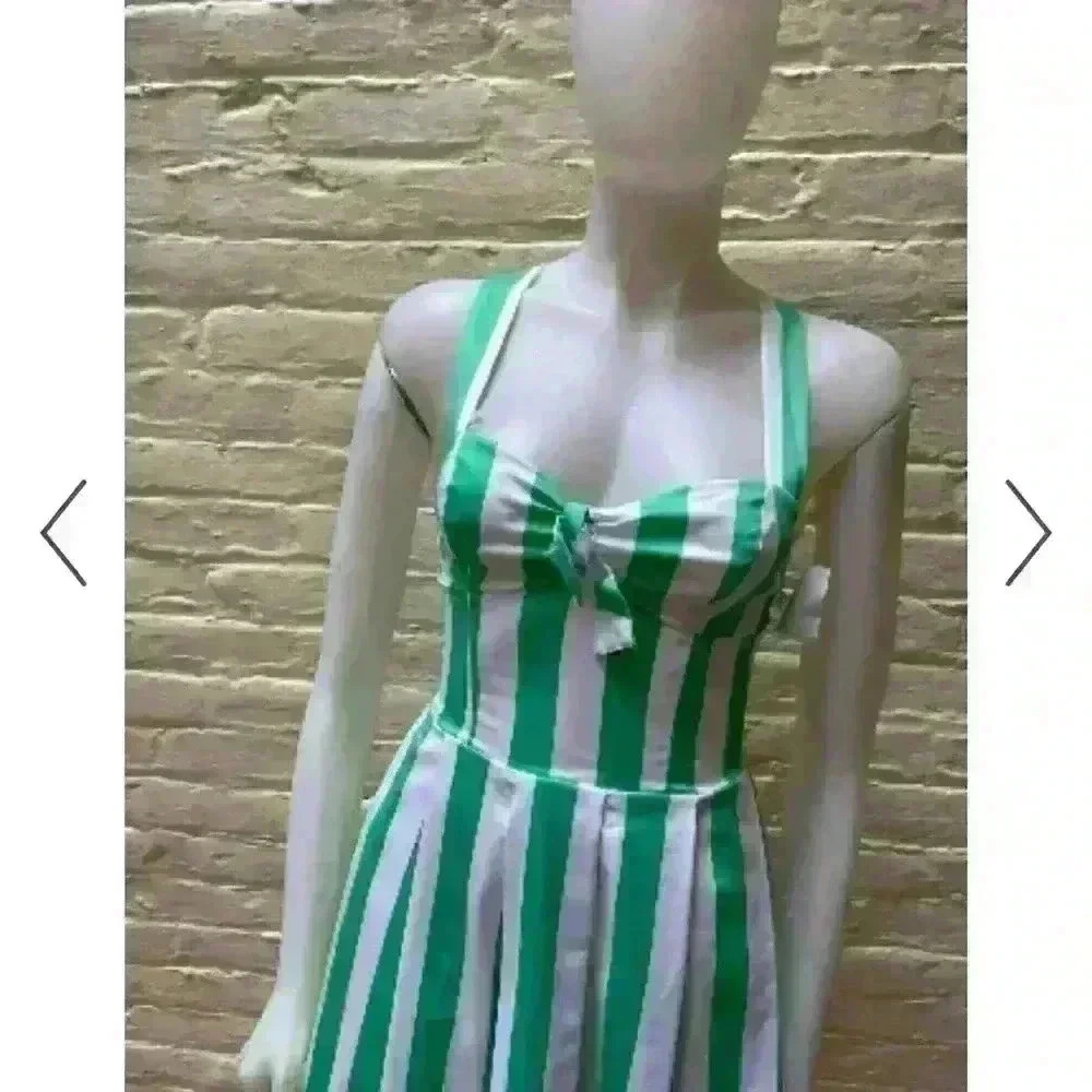 MSKollection Women’s M Retro Striped Dress Versatile Strap Summer Pin Up Playful - Picture 12 of 13
